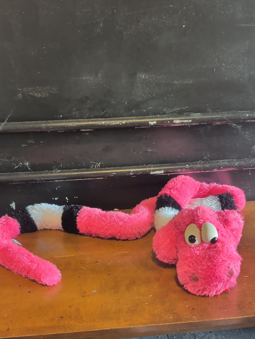Plush Pink Striped Snake Kids Toy - Soft Cuddly Stuffed Animal